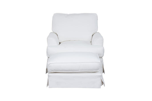 Sunset Trading - Ariana Slipcovered Chair With Ottoman Performance White - SU-78320-30-81 veiw 2