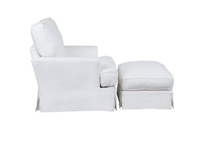 Sunset Trading - Ariana Slipcovered Chair With Ottoman Performance White - SU-78320-30-81 veiw 3