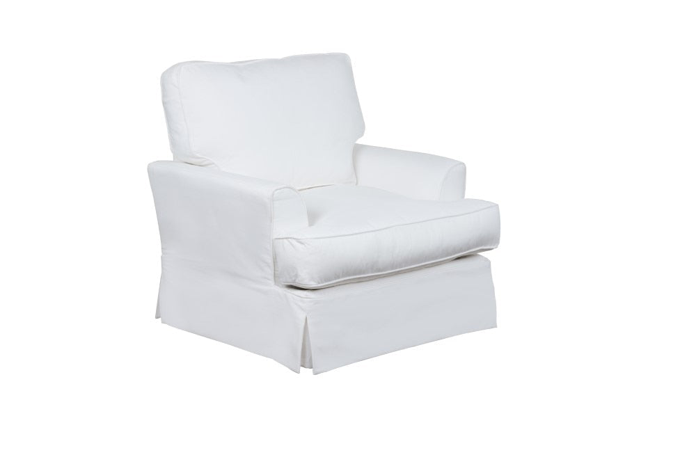 Sunset Trading - Ariana Slipcovered Chair With Ottoman Performance White - SU-78320-30-81 veiw 6