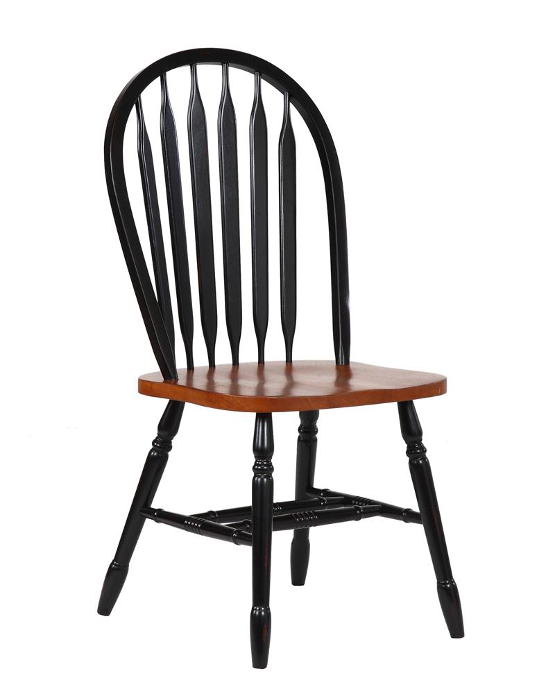 Sunset Trading - Arrowback Dining Chair in Antique Black and Cherry (Set of 2) - DLU-820-BCH-2 veiw 1