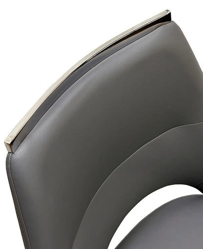 Sunset Trading - Atlas Upholstered Swivel Dining Chair w Arms  - Dark Gray/Silver Chrome Legs - CR-G5033-01 veiw 6