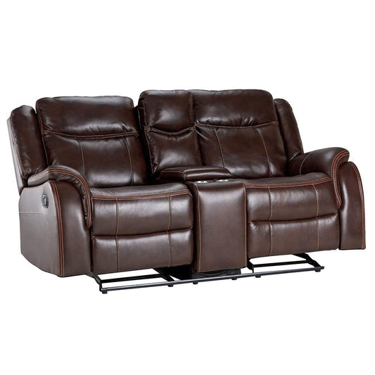 Sunset Trading - Avant 76in Wide Dual Reclining Rocking Loveseat with Console  - Brown - SU-AV8604041-285_CLOSEOUT veiw 2