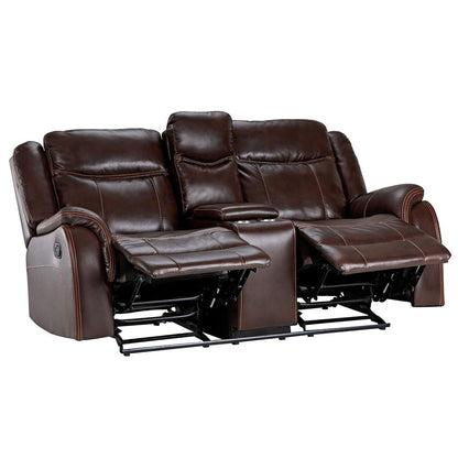 Sunset Trading - Avant 76in Wide Dual Reclining Rocking Loveseat with Console  - Brown - SU-AV8604041-285_CLOSEOUT veiw 3