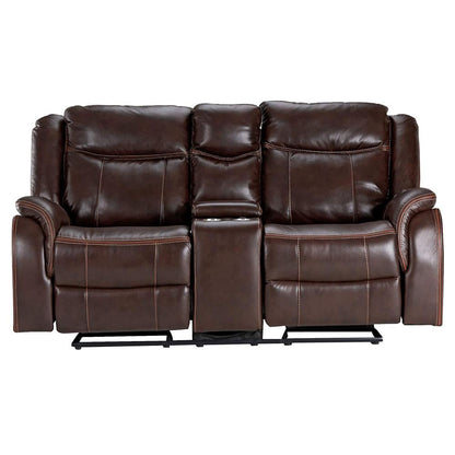 Sunset Trading - Avant 76in Wide Dual Reclining Rocking Loveseat with Console  - Brown - SU-AV8604041-285_CLOSEOUT veiw 4