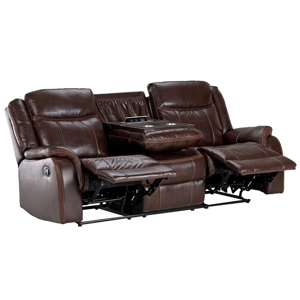 Sunset Trading - Avant 86in Wide Dual Reclining Sofa with Drop Down Console  - Brown - SU-AV8604041-305_CLOSEOUT veiw 2