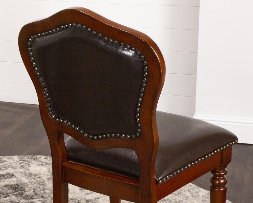 Sunset Trading - Bellagio Upholstered Barstools with Backs - Counter Height Dining Chairs - Distressed Cherry Brown Wood - Nailheads (Set of 2) - CR-87148-24-2 veiw 8