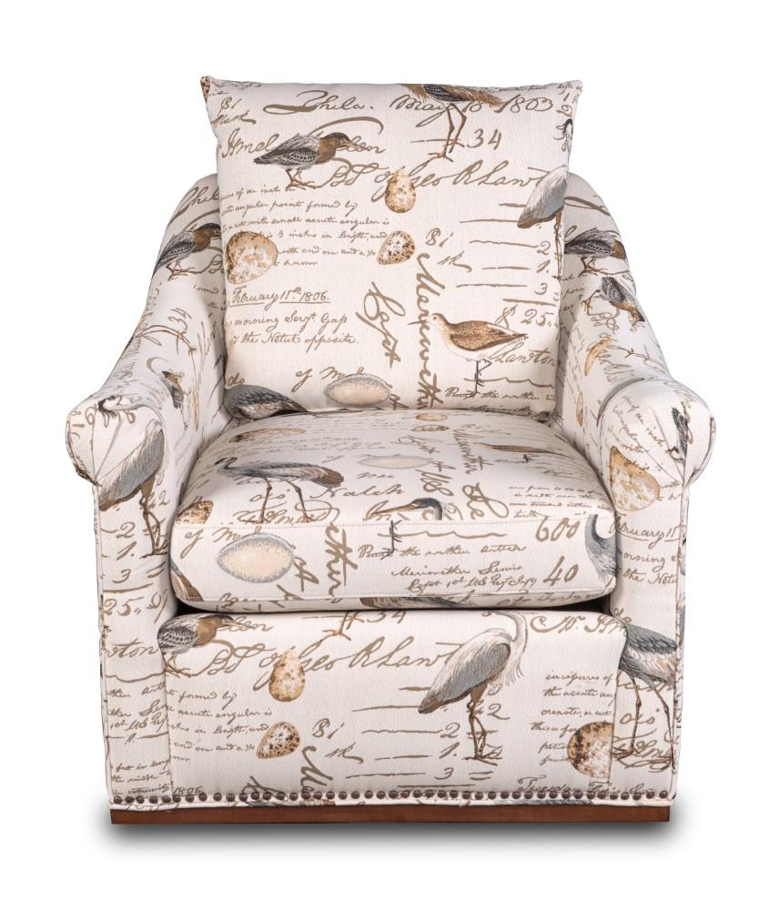 Sunset Trading - Birdscript Swivel Chair - Low Back - Rolled Arms - Nailhead Trim - SU-1593-93-854825 veiw 1