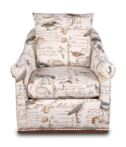 Sunset Trading - Birdscript Swivel Chair - Low Back - Rolled Arms - Nailhead Trim - SU-1593-93-854825 veiw 1