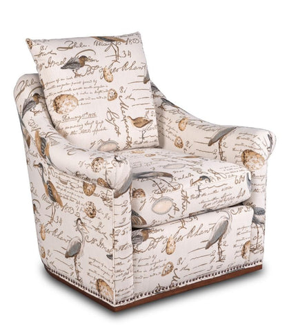 Sunset Trading - Birdscript Swivel Chair - Low Back - Rolled Arms - Nailhead Trim - SU-1593-93-854825 veiw 3