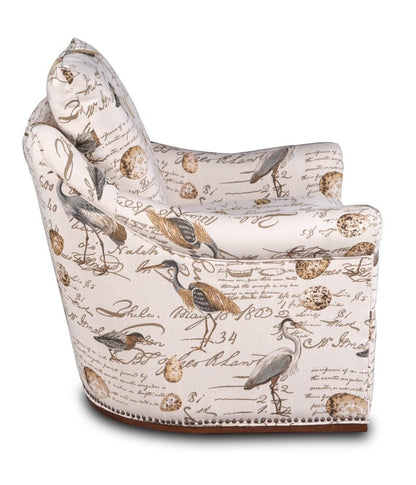 Sunset Trading - Birdscript Swivel Chair - Low Back - Rolled Arms - Nailhead Trim - SU-1593-93-854825 veiw 4