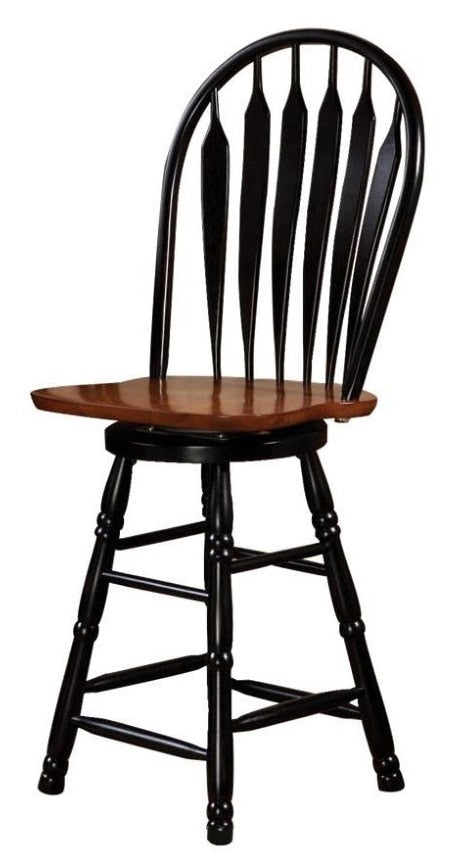 Sunset Trading - Black Cherry Selections 24 Swivel Barstool In Antique Black And Cherry - DLU-B24-BCH veiw 1