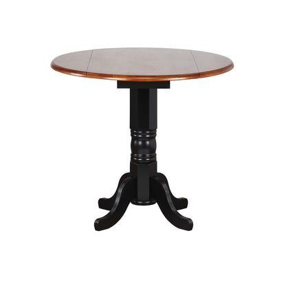 Sunset Trading - Black Cherry Selections 3 Piece 42 Round Drop Leaf Pub Table Set With Napoleon Stools - DLU-TPD4242CB-B50-BCH3PC veiw 2