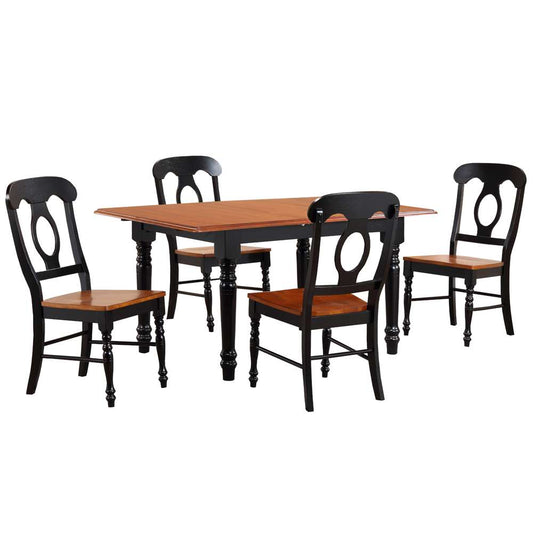 Sunset Trading -  Black Cherry Selections  5 Piece 60in Rectangular Extendable Dining Set Napoleon Chairs - PK-TLB3660-C50-BCH5P veiw 1