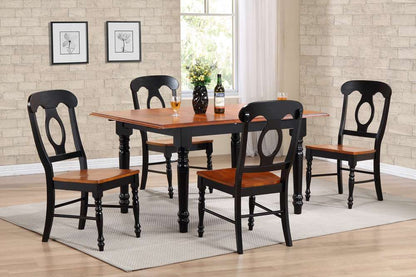 Sunset Trading -  Black Cherry Selections  5 Piece 60in Rectangular Extendable Dining Set Napoleon Chairs - PK-TLB3660-C50-BCH5P veiw 2