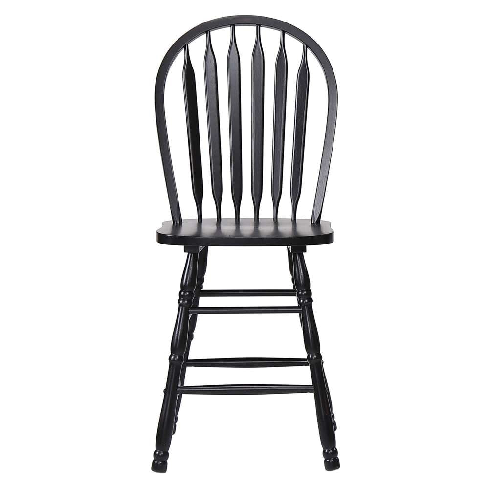 Sunset Trading - Black Cherry Selections Arrowback Windsor 24in Barstool (Set of 2) - DLU-B824-AB-2 veiw 1
