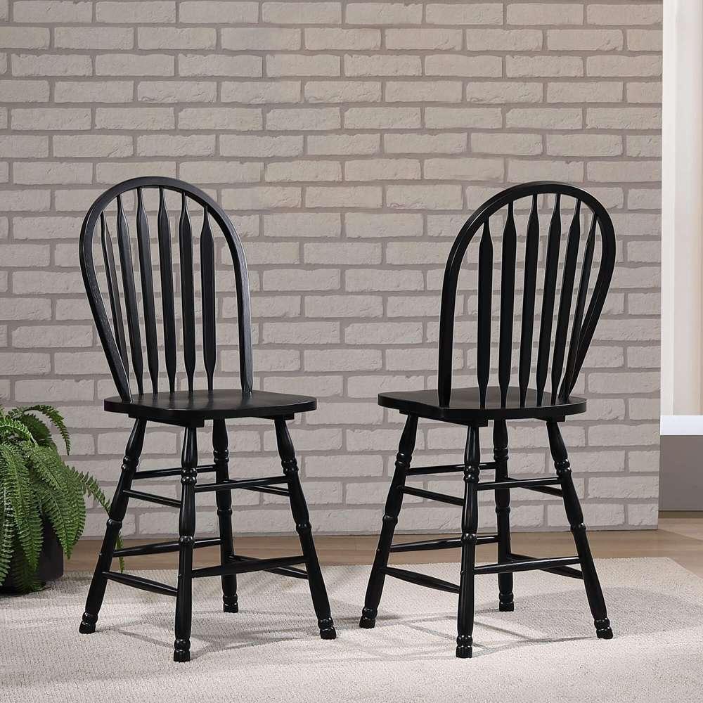 Sunset Trading - Black Cherry Selections Arrowback Windsor 24in Barstool (Set of 2) - DLU-B824-AB-2 veiw 3