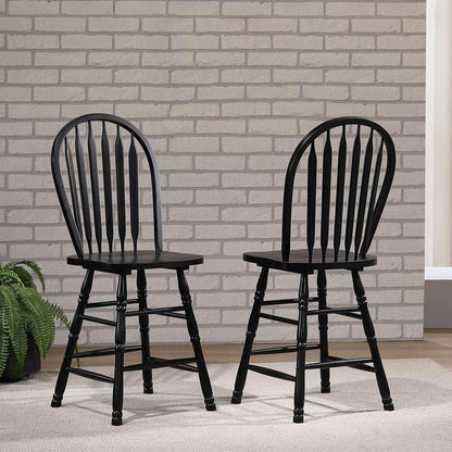 Sunset Trading - Black Cherry Selections Arrowback Windsor 24in Barstool (Set of 2) - DLU-B824-AB-2 veiw 3