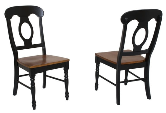 Sunset Trading - Black Cherry Selections Napoleon Dining Chair In Antique Black And Cherry (Set of 2) - DLU-C50-BCH-2 veiw 1