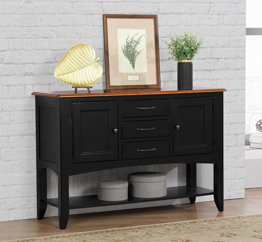 Sunset Trading -  Black Cherry Selections  Sideboard with Large Display Shelf  - DLU-1122-SB-BCH veiw 2