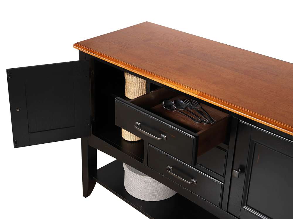 Sunset Trading -  Black Cherry Selections  Sideboard with Large Display Shelf  - DLU-1122-SB-BCH veiw 4
