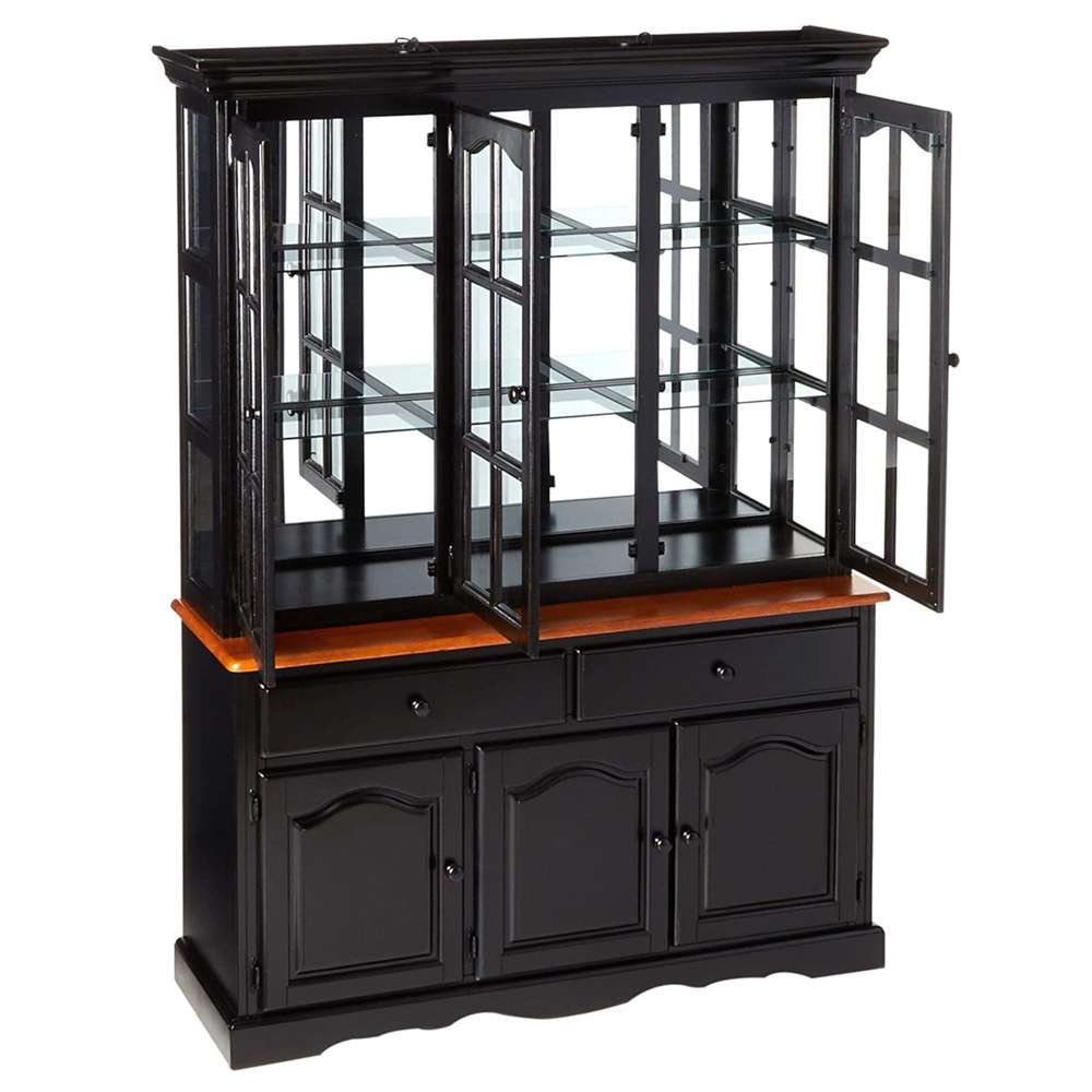 Sunset Trading -  Black Cherry Selections Treasure Buffet and Lighted Hutch  - DLU-22-BH-BCH veiw 2