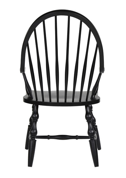 Sunset Trading - Black Cherry Selections Windsor Spindleback Dining Chair with Arms - Antique Black - DLU-C30A-AB veiw 6