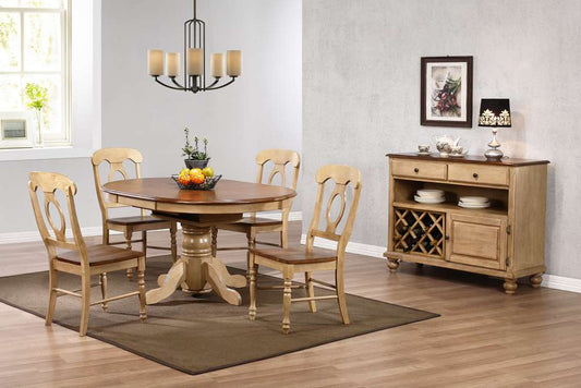 Sunset Trading -  Brook  6 Piece 42in Round or 60in Oval Extendable Dining Set  - DLU-BR4260-C50-SRPW6PC veiw 2