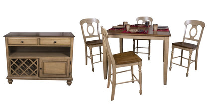 Sunset Trading - Brook 6 Piece 48 Square Pub Set With Napoleon Stools And Server - DLU-BR4848CB-B50-SRPW6PC veiw 1