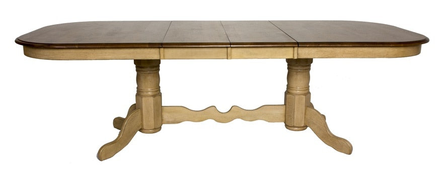 Sunset Trading - Brook Double Pedestal Extension Dining Table - DLU-BR4296-PW veiw 1