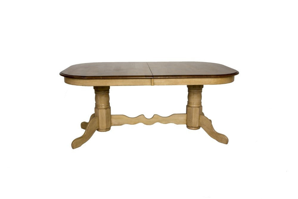 Sunset Trading - Brook Double Pedestal Extension Dining Table - DLU-BR4296-PW veiw 2