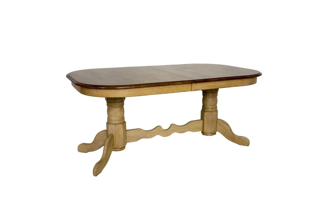 Sunset Trading - Brook Double Pedestal Extension Dining Table - DLU-BR4296-PW veiw 3