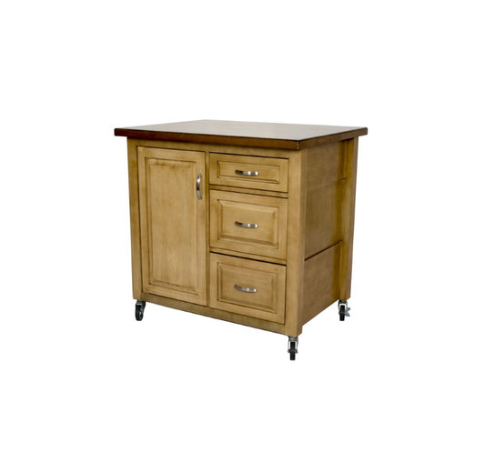 Sunset Trading - Brook Kitchen Cart - PK-CRT-04-PW veiw 2