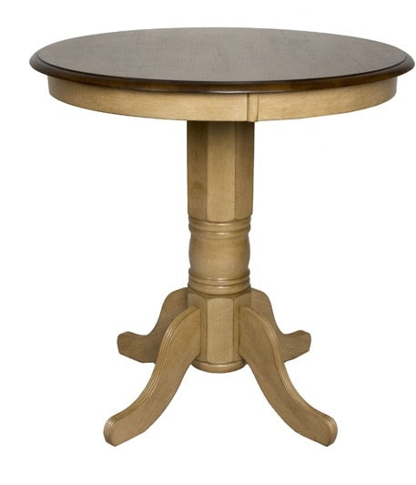 Sunset Trading - Brook Round Pub Pedestal Dining Table - DLU-BR3636CB-PW veiw 1