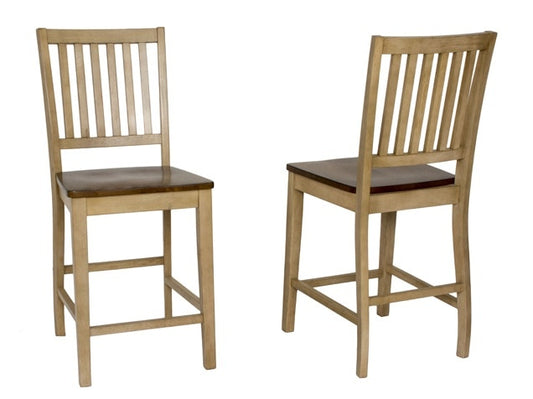 Sunset Trading - Brook Slat Back Barstool (Set of 2) - DLU-BR-B60-PW-2 veiw 1