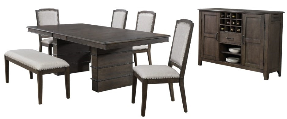 Sunset Trading - Cali 7 Piece Extendable Dining Set Bench Server - DLU-CA113-4C-BNSR7PC veiw 1