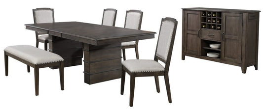 Sunset Trading - Cali 7 Piece Extendable Dining Set Bench Server - DLU-CA113-4C-BNSR7PC veiw 1
