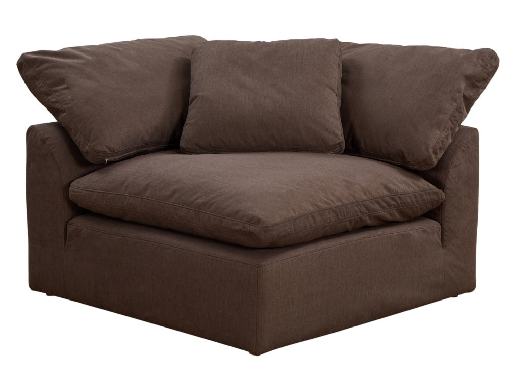 Sunset Trading Contemporary Puff Collection 7PC Slipcovered Modular U-Shaped Pit Sectional Sofa Performance Fabric Washable Water-Resistant Stain-Proof 176in Deep-Seating Down-Filled Lounge Couch Brown - SU-1458-88-3C-2A-2O veiw 3