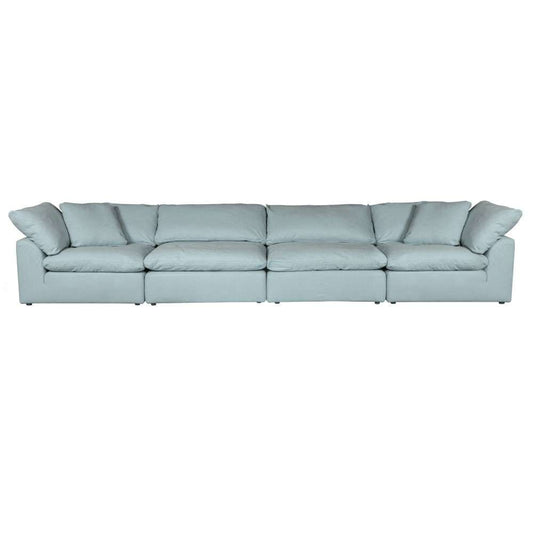 Sunset Trading Contemporary Puff Collection 4PC Slipcovered Modular Sectional Sofa Performance Fabric Washable Water-Resistant Stain-Proof 176in Deep-Seating Down-Filled Couch Ocean Blue - SU-1458-43-2C-2A veiw 1
