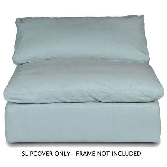 Sunset Trading Contemporary Puff Collection Slipcover Only for 44in Square Modular Couch Armless Chair Performance Fabric Washable Water-Resistant Stain-Proof Oversized Sofa Sectional Cover Ocean Blue - SU-145837SC-391043 veiw 1