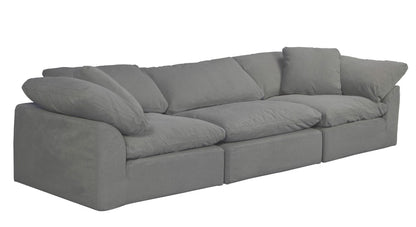 Sunset Trading Contemporary Puff Collection Slipcover Only for 3PC 132in Sectional Sofa Performance Fabric Washable Water-Resistant Stain-Proof Modular Couch Fitted Slip Covers Gray - SU-1458SC-94-2C-1A veiw 5