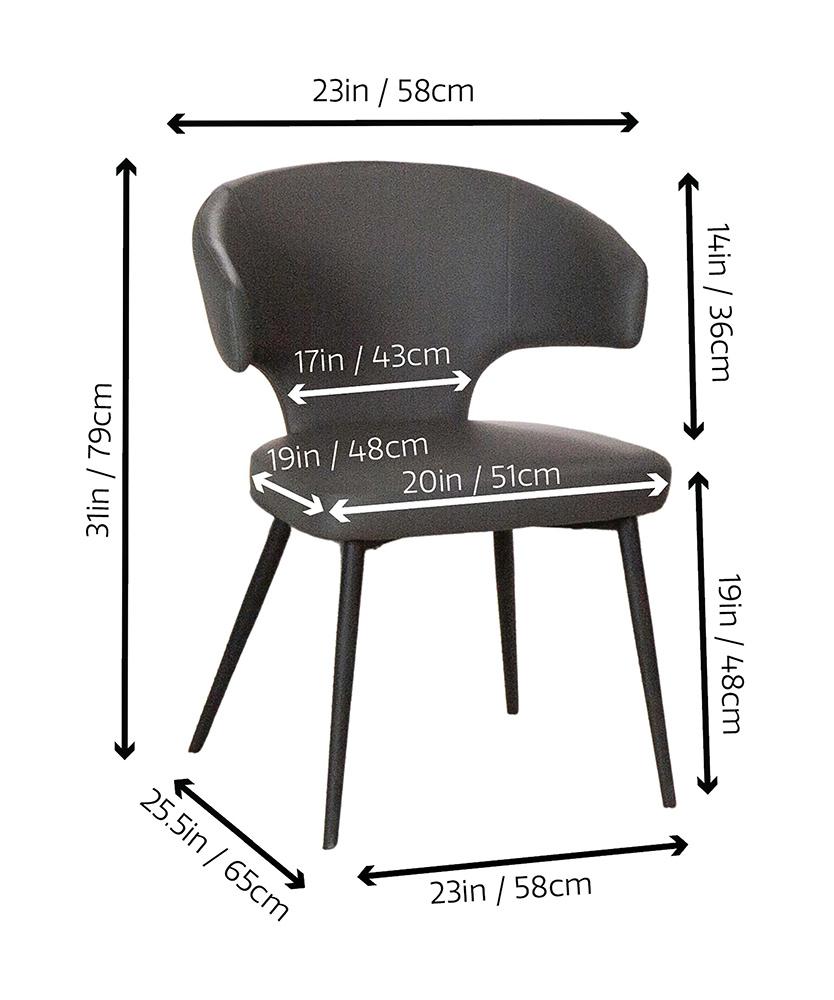 Sunset Trading - Corin Faux Leather Upholstered Dining Chairs (Set of 2) - Charcoal Grey/Matte Black Legs - CR-ND084-09-2 veiw 2