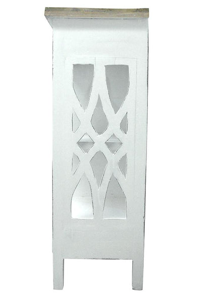 Sunset Trading - Cottage 59in Lattice Display Console  - Whitewash | Driftwood Brown - CC-CAB1755TLD-WWDW veiw 6