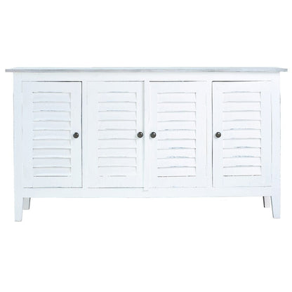 Sunset Trading - Cottage 59in Shutter Door Credenza  - Whitewash | Stonewall Gray - CC-CAB1748TLD-WWSW veiw 3