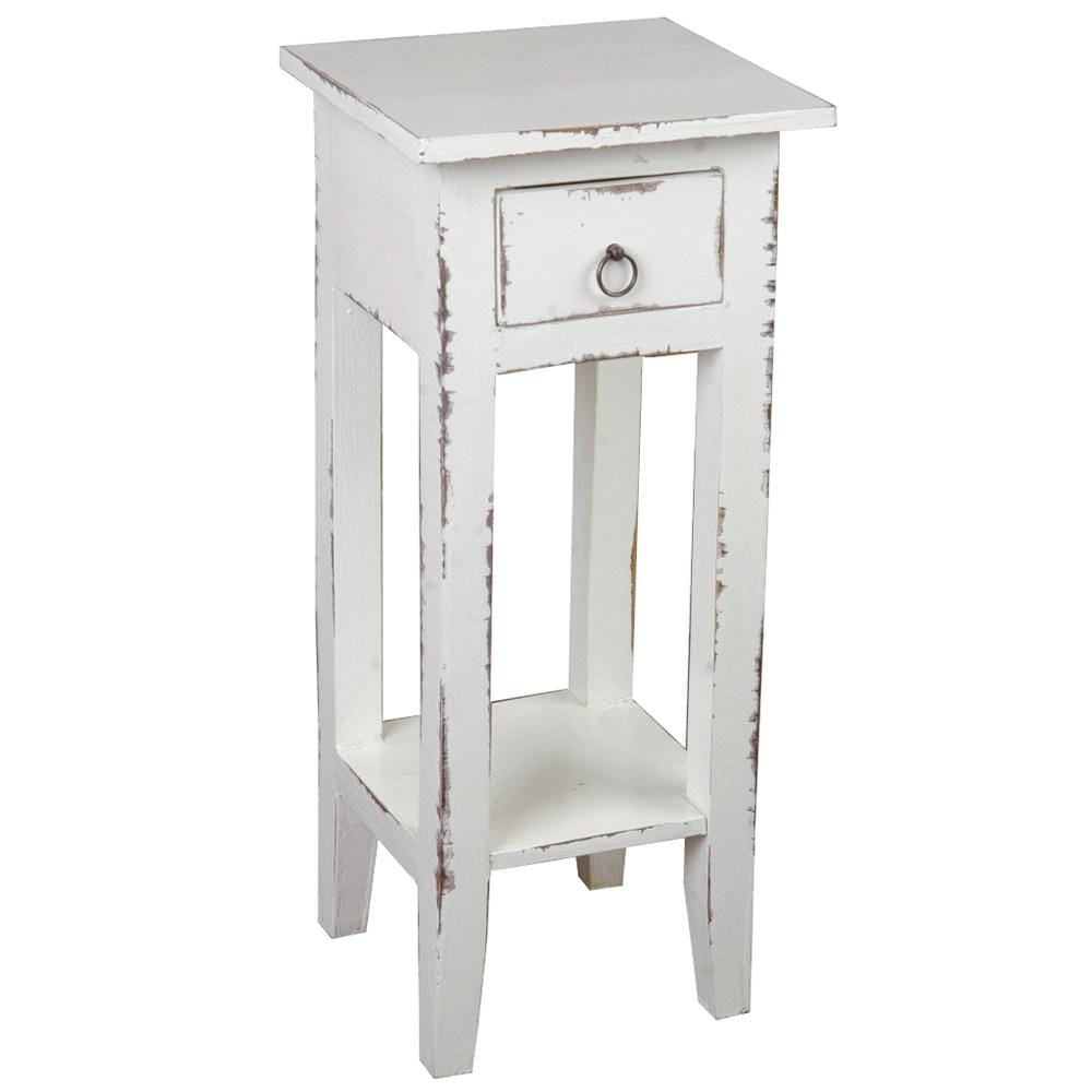 Sunset Trading - Cottage Narrow Side End Table  - Distressed White - CC-TAB1792LD-WW veiw 1