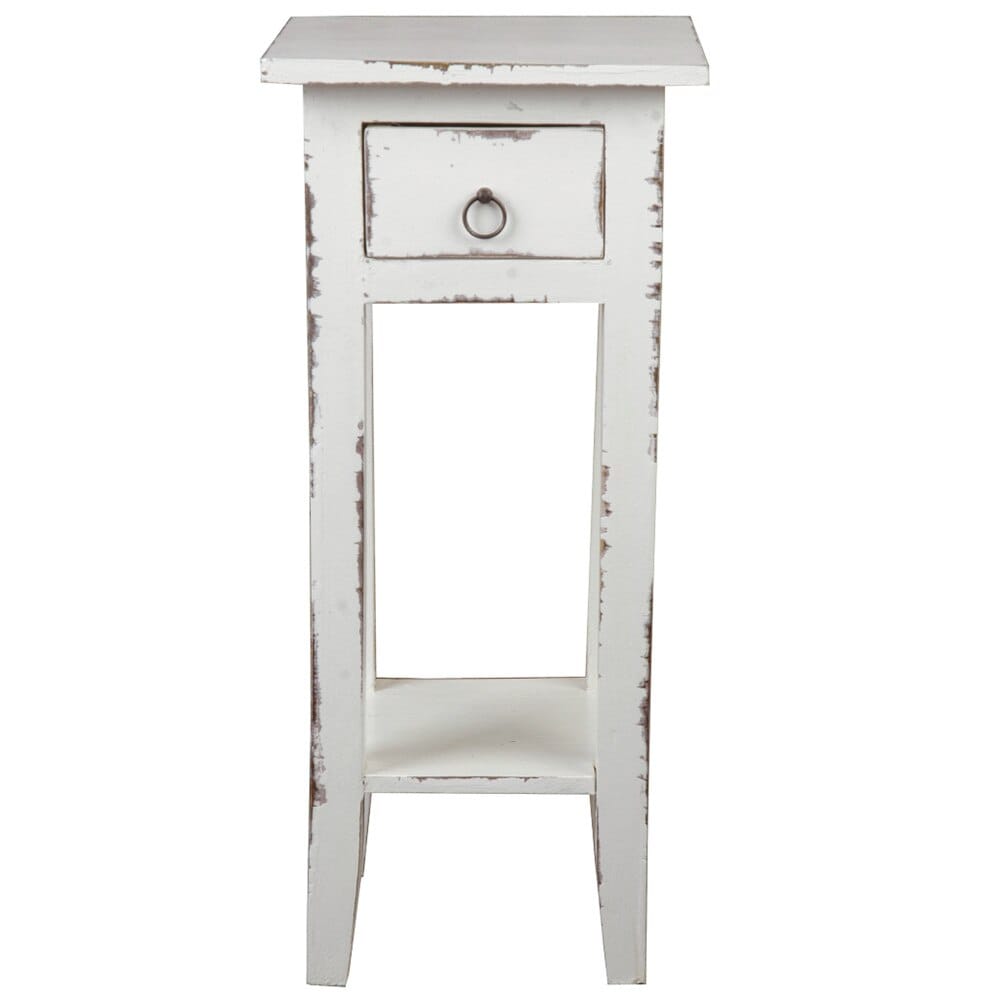 Sunset Trading - Cottage Narrow Side End Table  - Distressed White - CC-TAB1792LD-WW veiw 2