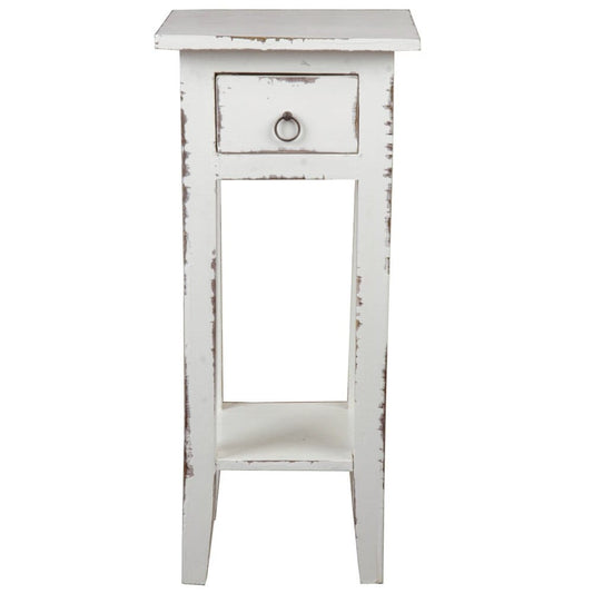 Sunset Trading - Cottage Narrow Side End Table  - Distressed White - CC-TAB1792LD-WW veiw 2