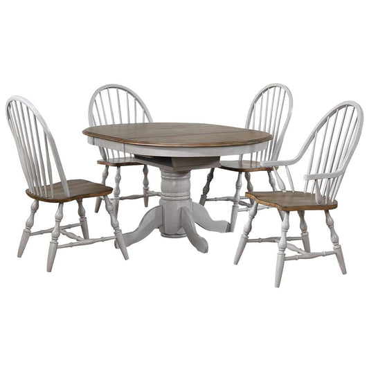 Sunset Trading -  Country Grove 42in Round to 60in Oval Extendable Dining Table Set  - DLU-CG4260-30AGO5 veiw 1