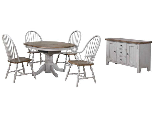 Sunset Trading -  Country Grove 42in Round to 60in Oval Extendable Dining Table Set  - DLU-CG4260-30AGOB6 veiw 1