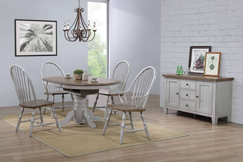 Sunset Trading -  Country Grove 42in Round to 60in Oval Extendable Dining Table Set  - DLU-CG4260-30AGOB6 veiw 4