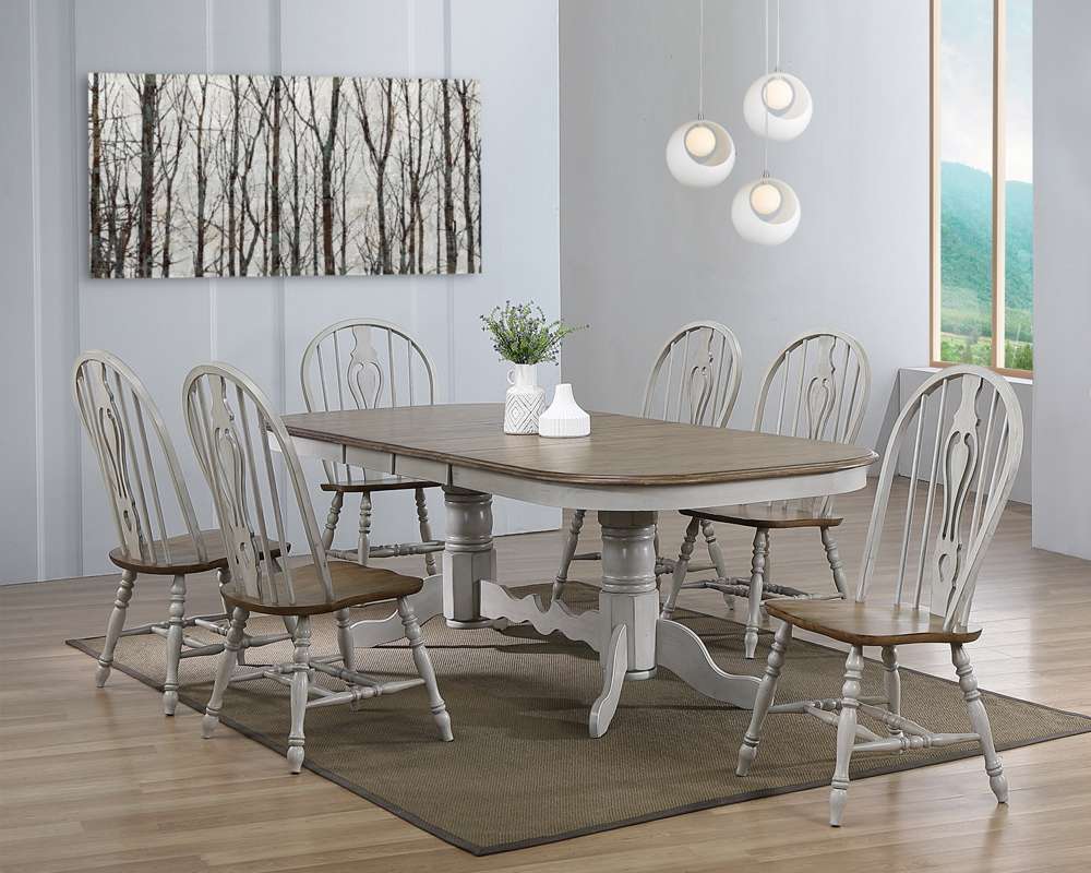 Sunset Trading -  Country Grove 7 Piece 96in Oval Double Pedestal Extendable Dining Table Set  - DLU-CG4296-124SGO7 veiw 2